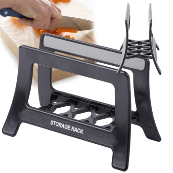 Kitchen Organizer for Cutting Boards and Lids, Black