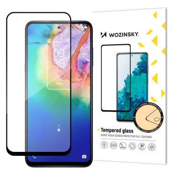 Wozinsky Full Glue Tempered Glass Screen Protector for TCL 20 5G, 9H, Black