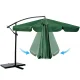 Plonos Folding Garden Parasol 350 cm with Cover, Green