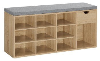 Leobert Shoe Cabinet with Seat, Sonoma Oak