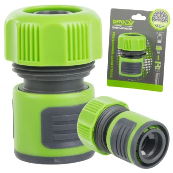 Garden Hose Quick Connector 3/4 Inch, Green/Black