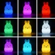 Kids Silicone LED Bunny Night Light with Remote and USB, white