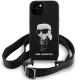 Karl Lagerfeld iPhone 15 Case Crossbody Silicone Ikonik, Black