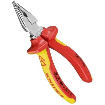 KNIPEX Needle-Nose Combination Pliers 08 26 145, 145 mm, Red/Yellow