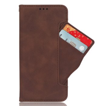 Samsung Galaxy A35 ( SM-A356E/DS ) Multiple Card Slots Design Wallet Stand Leather Book Case Cover, Brown