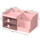 Pink Desk Organizer with Drawers for Cosmetics and Stationery