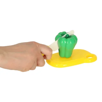 Cutting Vegetables and Fruits with Kitchen Accessories and Shopping Basket, 28 pcs