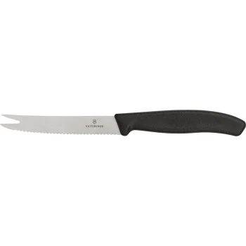 Victorinox Classic Cheese & Sausage Knife 11 cm Serrated Blade, Black