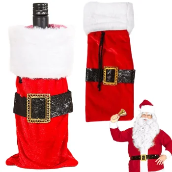 Christmas Bottle Cover Santa Suit, Red
