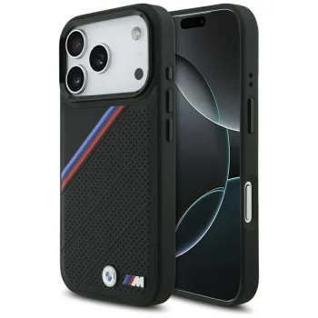 BMW iPhone 17 Pro Case M Tricolor Metal Logo MagSafe, Black