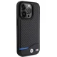 BMW iPhone 15 Pro Case Leather Carbon, Black