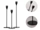 Glamour Metal Candlestick Set, 3 pcs, Black