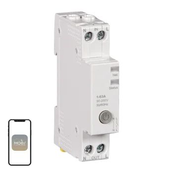 MOES WCB-A5-TW-E1 Wi-Fi Smart Circuit Breaker and Energy Monitor DIN Rail