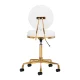 Activeshop H5 Cosmetic Stool with Backrest, White/Gold