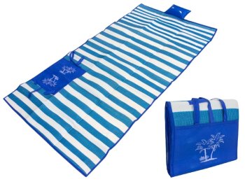 Beach Folding Blanket + Pillow + Bag Set, Blue