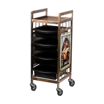 Gabbiano 8-139 Hairdressing Trolley, Antique Gold