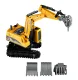 RC Crawler Excavator and Dump Truck Set with Lights & Smoke