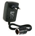 230V to 12V Power Adapter with Car Lighter Socket, 2A 24W, black
