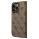 Guess iPhone 14 Pro Max Wallet Case 4G Vintage Gold Logo, Brown
