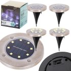 Solar Outdoor Ground Lights Garden Path with 8 LEDs, Warm White, 4 pcs.