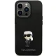 Karl Lagerfeld Silicone Ikonik Metal Pin Case for iPhone 13 Pro Max, Black