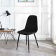 Набор из 4 велюровых обеденных стульев ModernHome J933, черный