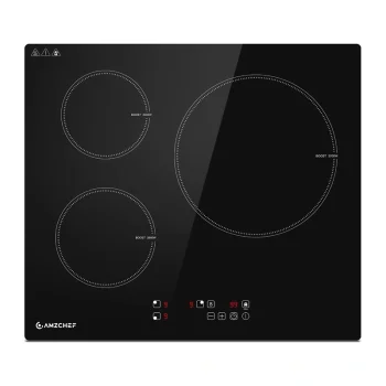 AMZCHEF CE-T-74IB3xyzf-CS Built-In Induction Cooktop, 3 Zones, 7400W