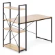 ModernHome Computer Desk with 3 Shelves, 120x60 cm, Light Oak