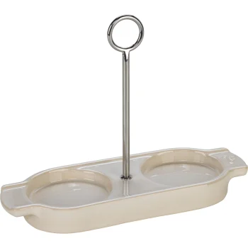 Peugeot Linea Ceramic Tray for Mills, Beige / Silver