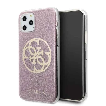 Guess 4G Circle Glitter Case for iPhone 11 Pro Pink
