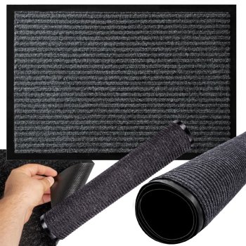 Non-Slip Entrance Doormat with Rubber Backing 40 x 60 cm, Grey
