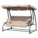 MultiGarden G2025-B BEIGE 3-Seater Convertible Garden Swing, Beige