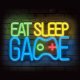 Forever Light PLEXI LED Neon Sign EAT SLEEP GAME, Multicolor