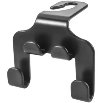 Double Car Headrest Hook for Bags and Clothes, Black