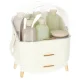 Cosmetic Organizer Storage Box with Drawers, White