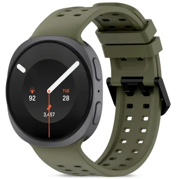 Tech-Protect Silicone Air Watch Strap for Samsung Galaxy Watch 40/44/46 mm, Olive