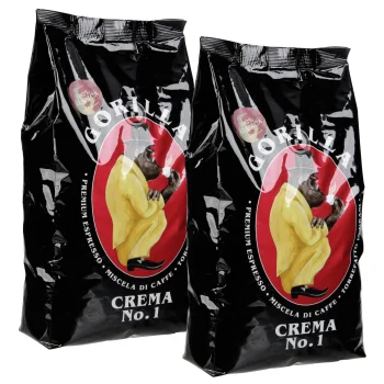Joerges Gorilla Crema No.1 Coffee Beans 2 kg Set, 100% Arabica