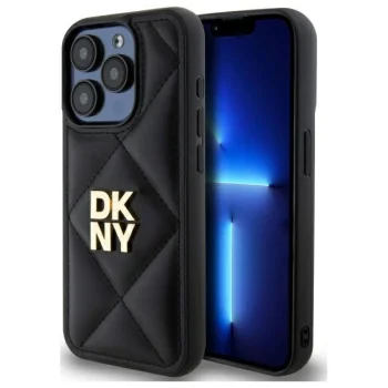 Dkny iPhone 15 Pro Max Case Quilted Stack Logo, Black