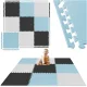 4Fizjo Foam Puzzle Educational Play Mat for Kids 180x180 cm, Light Blue