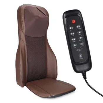 4FIZJO ULTRA Shiatsu Neck and Back Massager Chair Pad with Heat, Brown