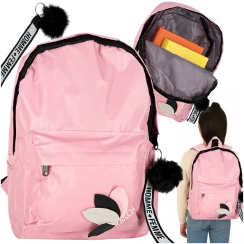 Single-Compartment Youth School Backpack, Pink