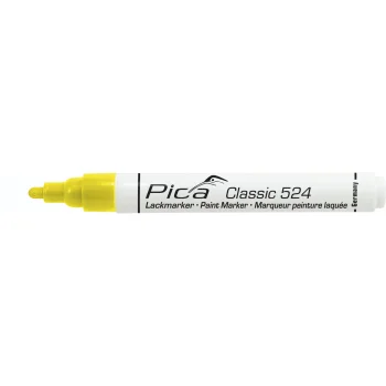 Pica Classic 524/44 Industrial Paint Marker, 2-4mm Bullet Tip, Yellow