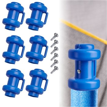Mushroom cap for trampoline post 6pcs blue