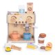 Ecotoys 2-in-1 Wooden Coffee Machine and Shop for Kids, 26 Accessories