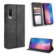 Xiaomi Mi 9 Lite / CC9 / CC9mt Vintage Style Magnetic Leather Wallet Case Cover, Black