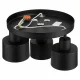Industrial 3-Light Ceiling Pendant Light Fixture with E27 Sockets, Black