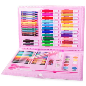 Art Drawing Set in a Suitcase, 86 Pieces, Blue