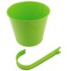 Practical balcony flower pot with handle, 16 cm, green