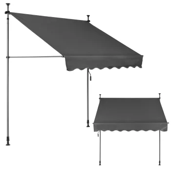 Retractable Balcony Awning 200x120 cm Adjustable MultiGarden, grey