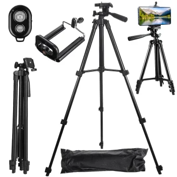 Phone and Camera Tripod with Bluetooth Remote (32-100cm), Black